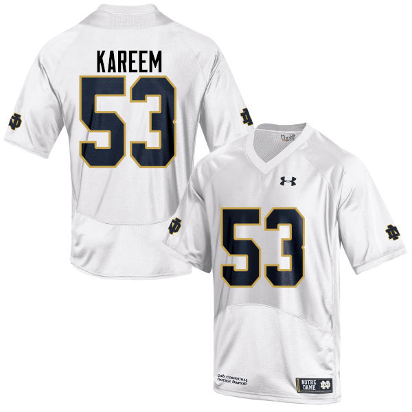 Men #53 Khalid Kareem Notre Dame Fighting Irish College Football Jerseys-White
